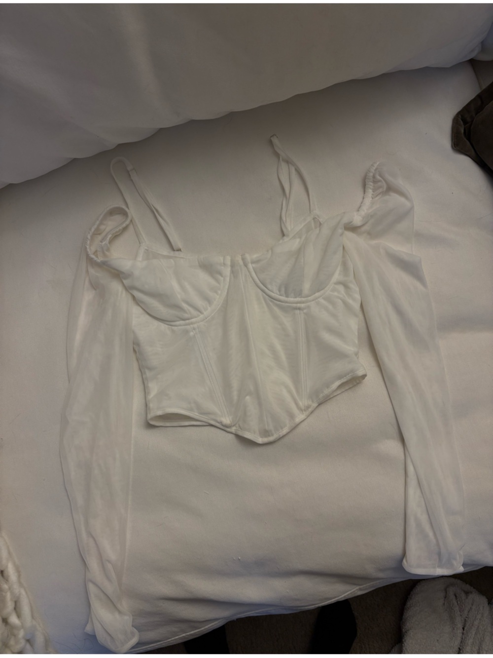 White Fox Boutique White Off-Shoulder Corset Top
